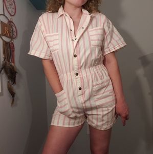 80's Vintage DREAMS Pinstripe Romper
